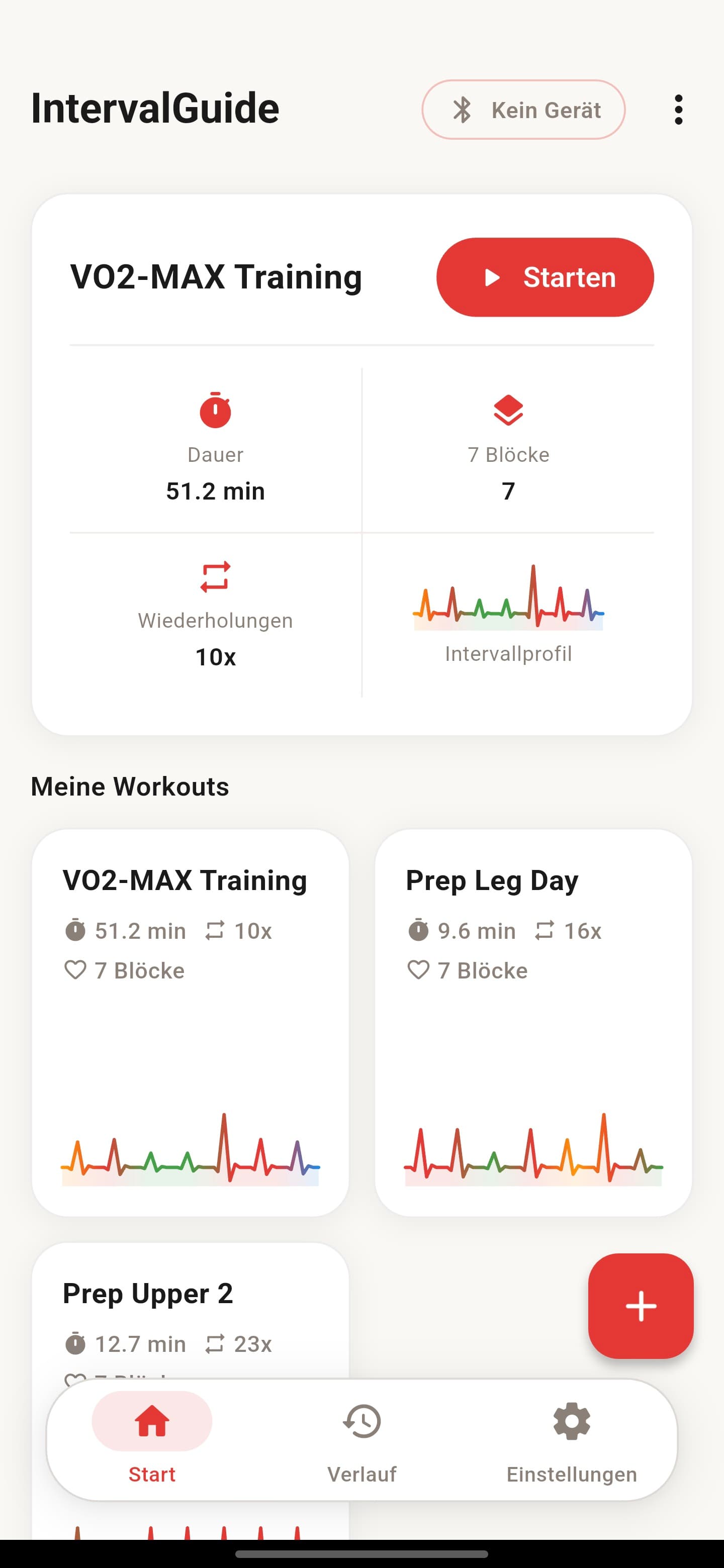 Workout-Timer in Aktion